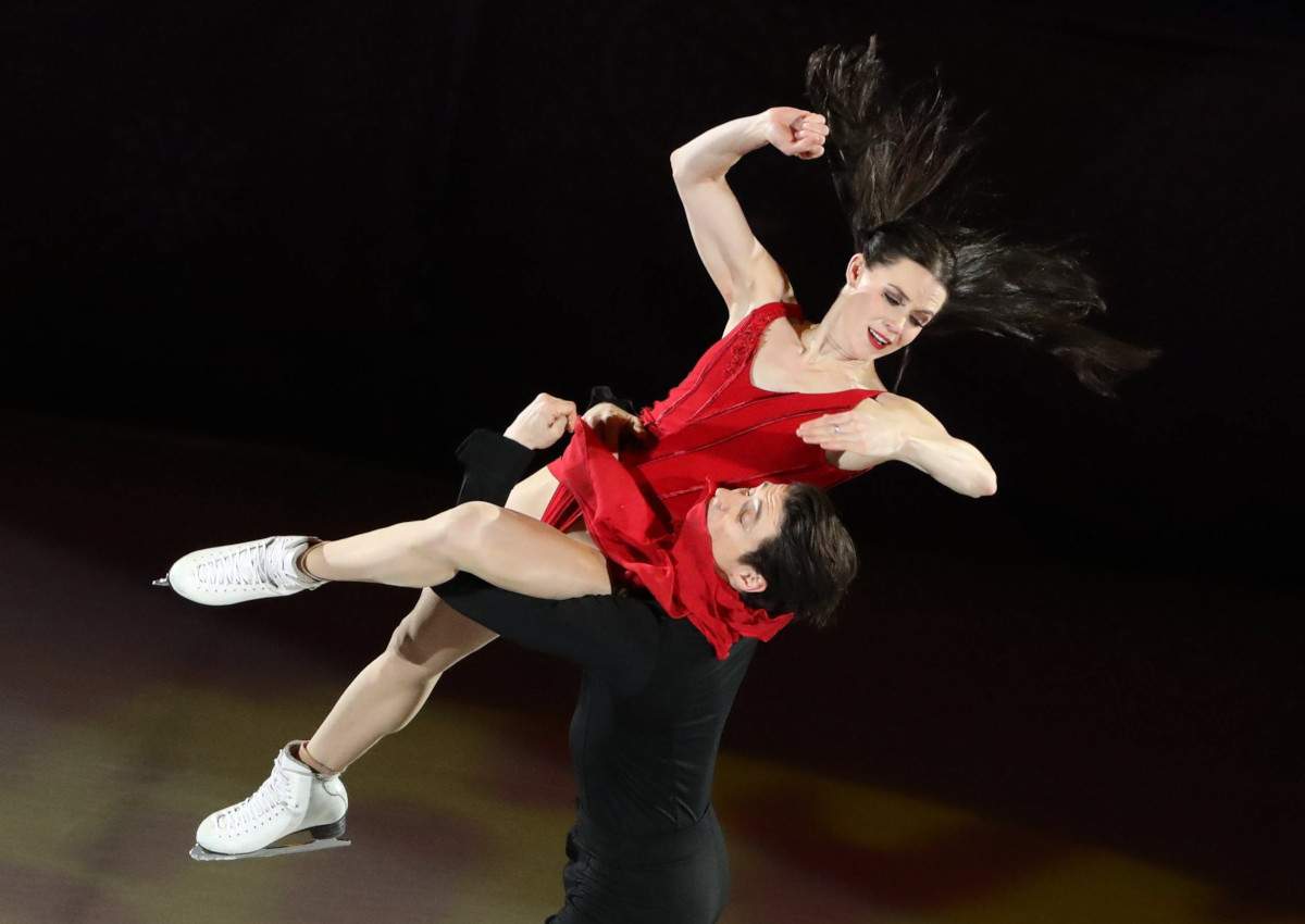 Tessa Virtue and Scott Moir perform during the Figure Skating Gala Exhibition at the Gangneung Ice Arena during the PyeongChang 2018 Olympic Games.