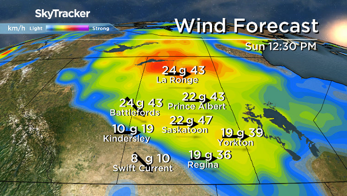 Winds will pick up once again during the day on Sunday, this time from the westerly direction.