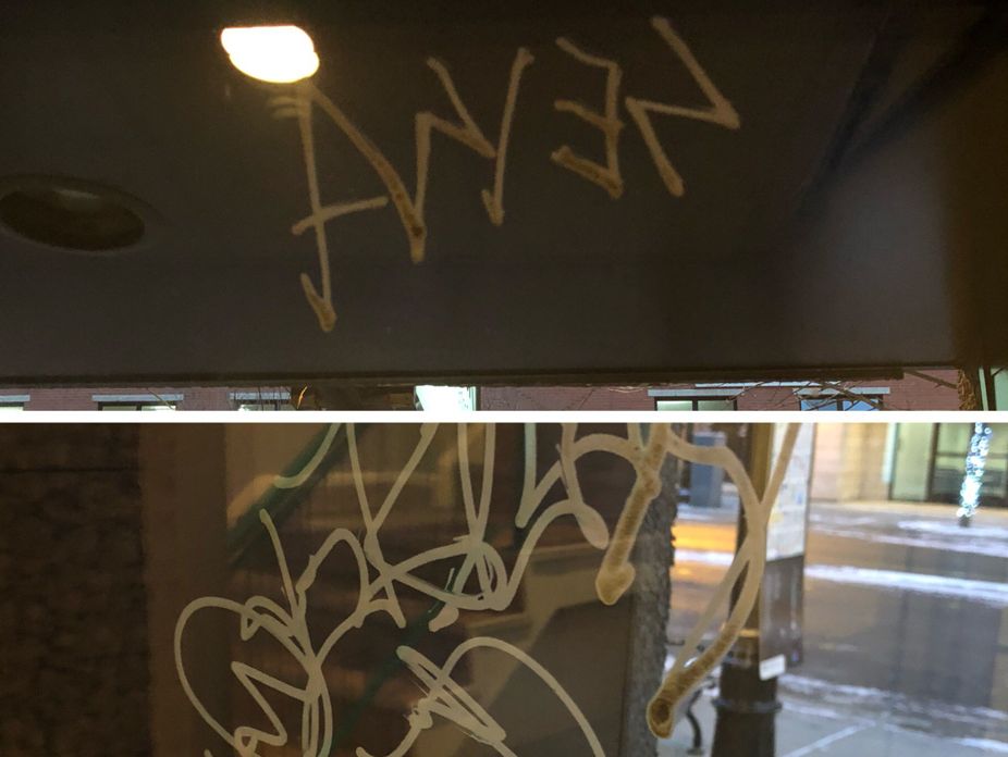 Graffiti in downtown Edmonton on Nov. 7, 2018.