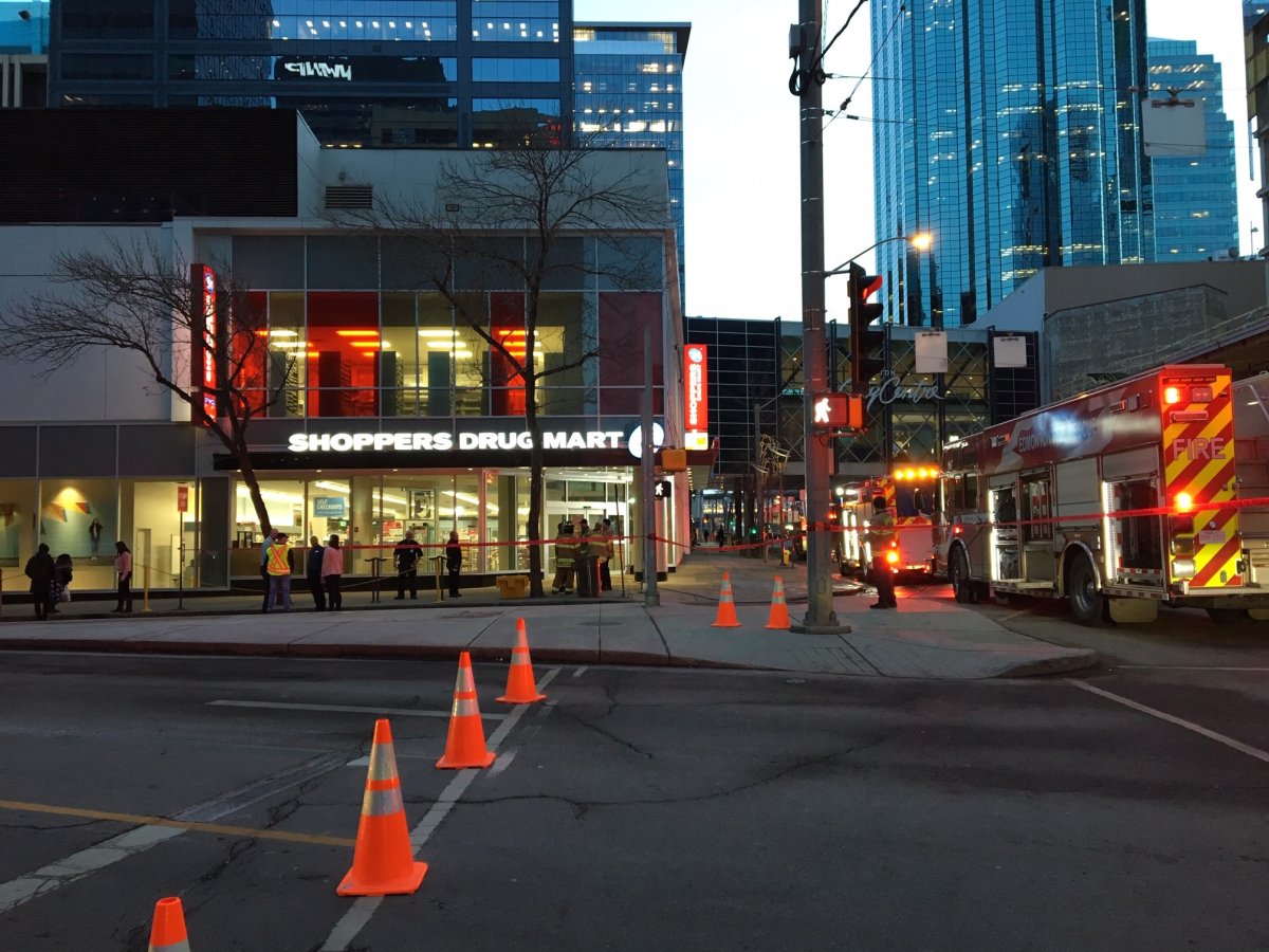 Crews respond to a fire at Edmonton City Centre mall downtown at 3:45 p.m. Nov. 12, 2018.