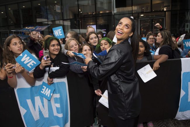 Lilly Singh arrives at WE Day in Toronto, Sept. 20, 2018.