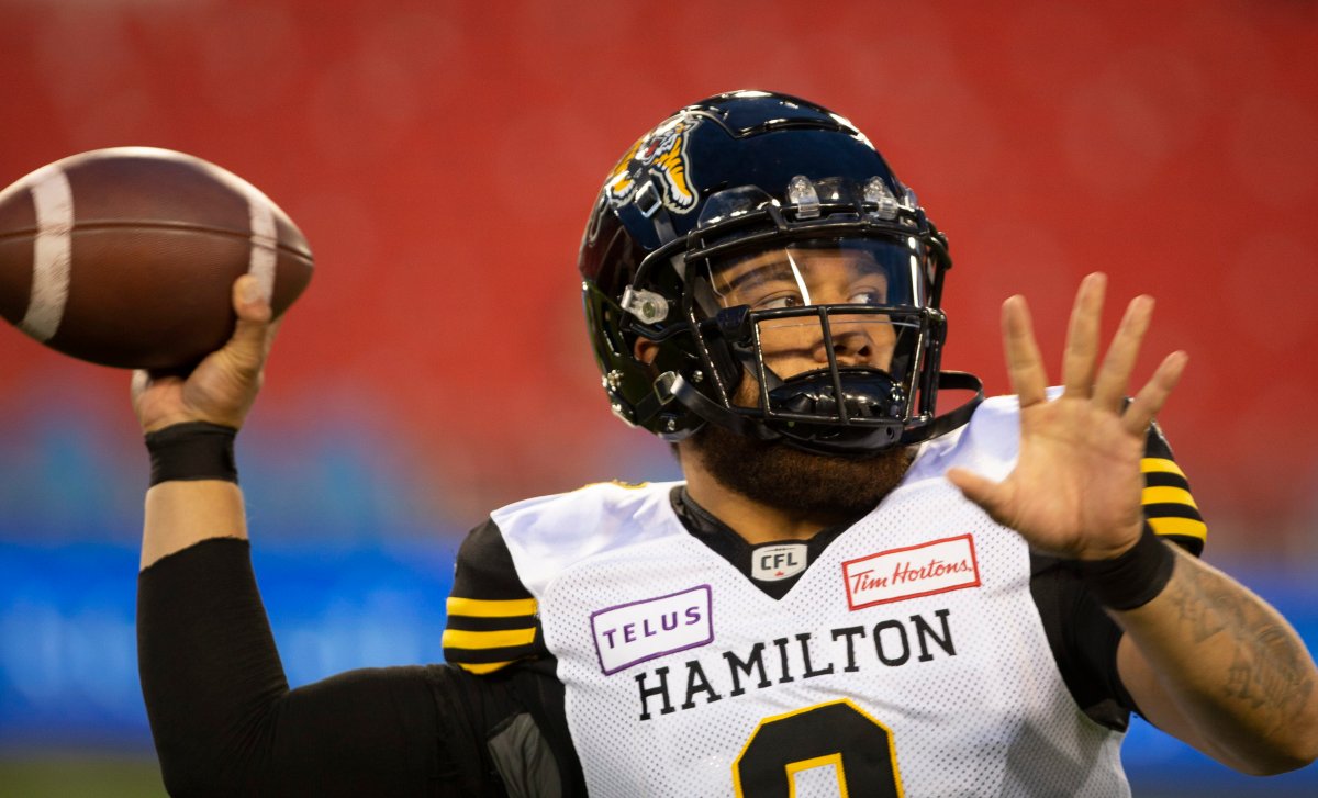 Hamilton Tiger-Cats quarterback Jeremiah Masoli (8) has made this year's CFL all-star team. 