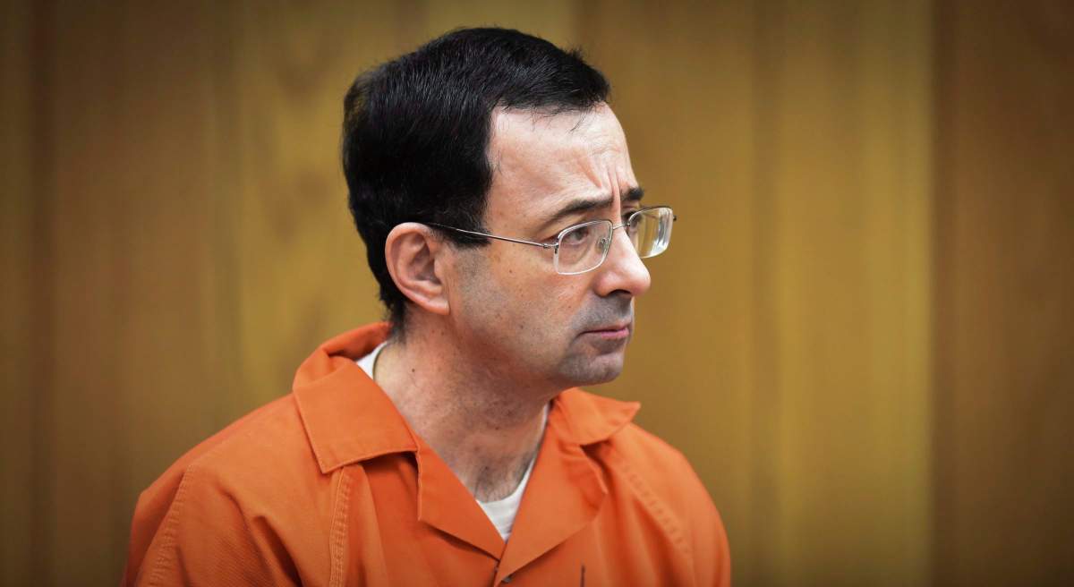 In this Feb. 5, 2018, file photo, Larry Nassar, former sports doctor who admitted molesting some of the nation’s top gymnasts, appears in Eaton County Court in Charlotte, Mich.