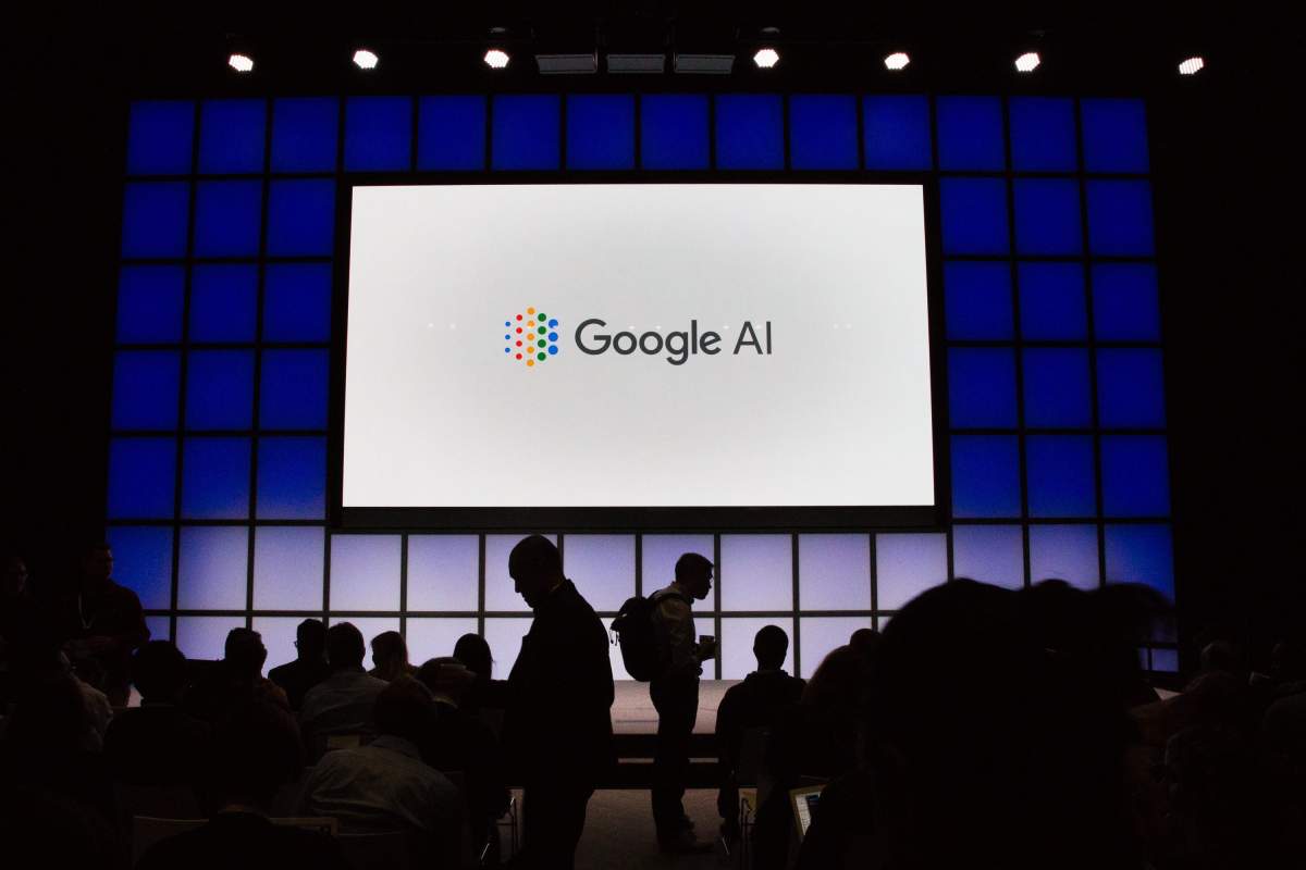 Attendees take their seats before the start of Google’s AI for Social Good event in Sunnyvale, California, USA, 29 October 2018.