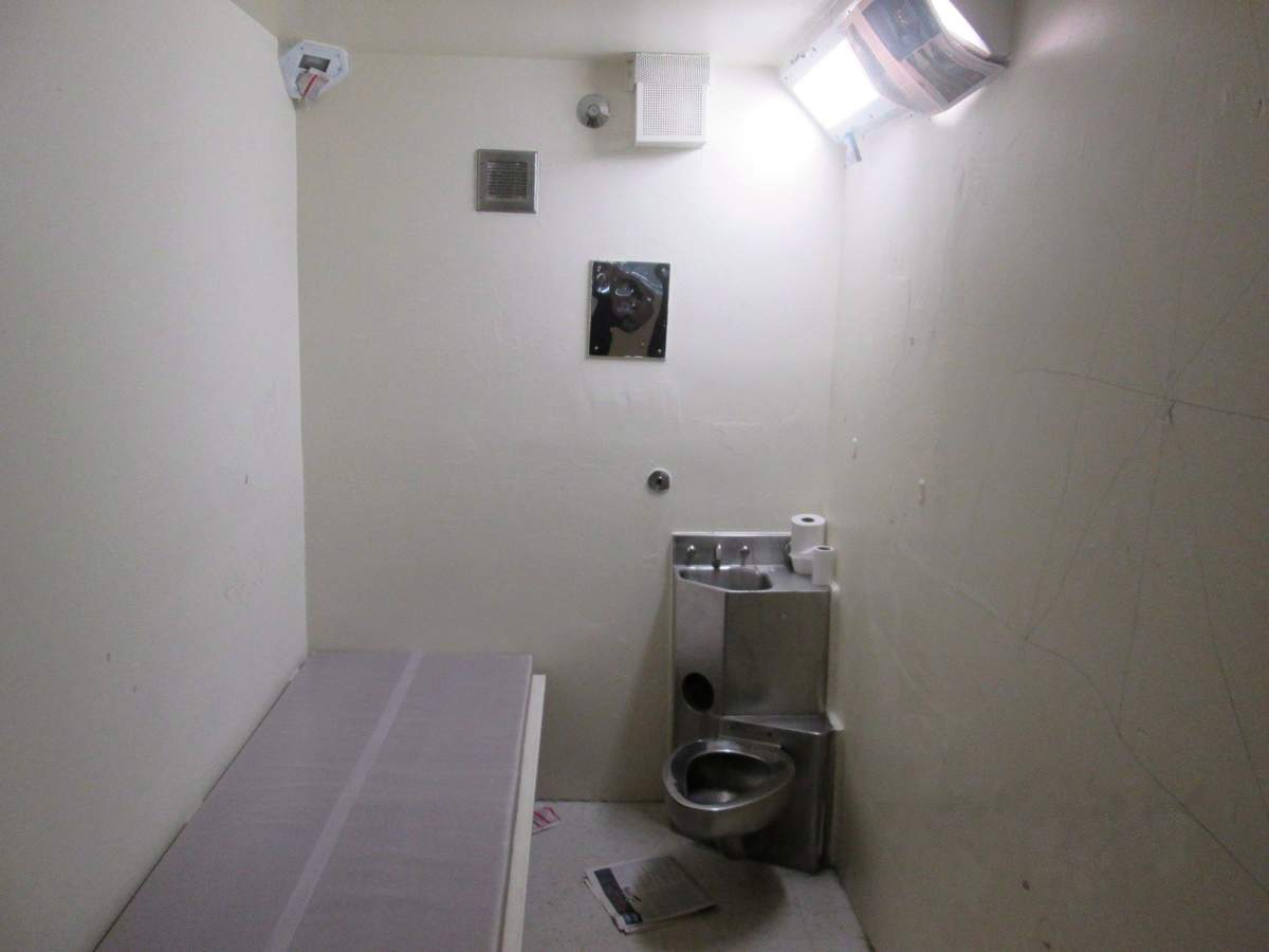 A solitary confinement cell is shown in a handout photo from the Office of the Correctional Investigator.  