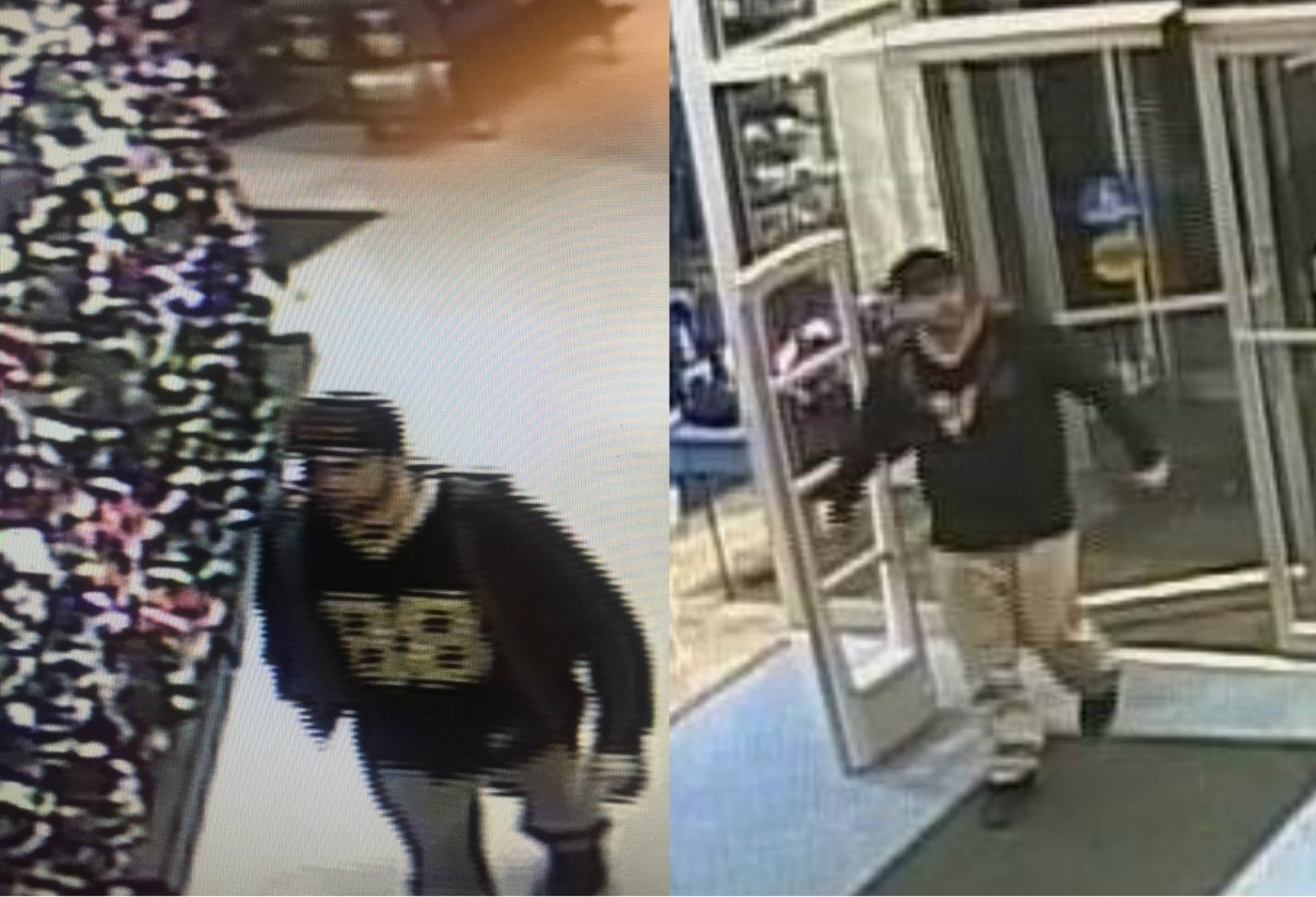 Police are releasing surveillance photos in hopes of identifying the suspect wanted in an armed robbery.