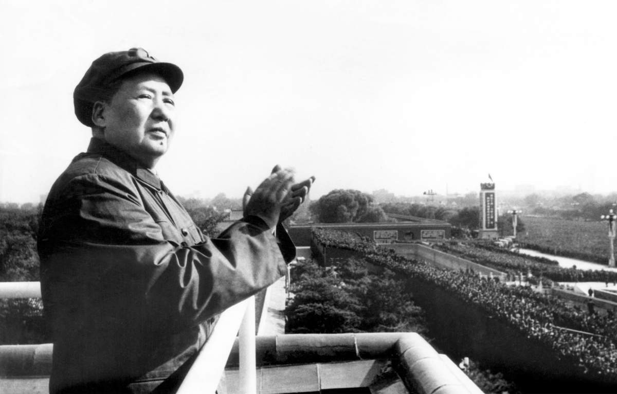 Mao Zedong applauding Red Guards and students in Peking, November 19, 1966. CSU Archives/Courtesy Everett Collection