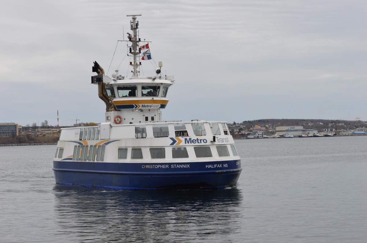 The Christopher Stannix, a Halifax Transit ferry, makes its way across Halifax Harbour on Nov. 16, 2018.