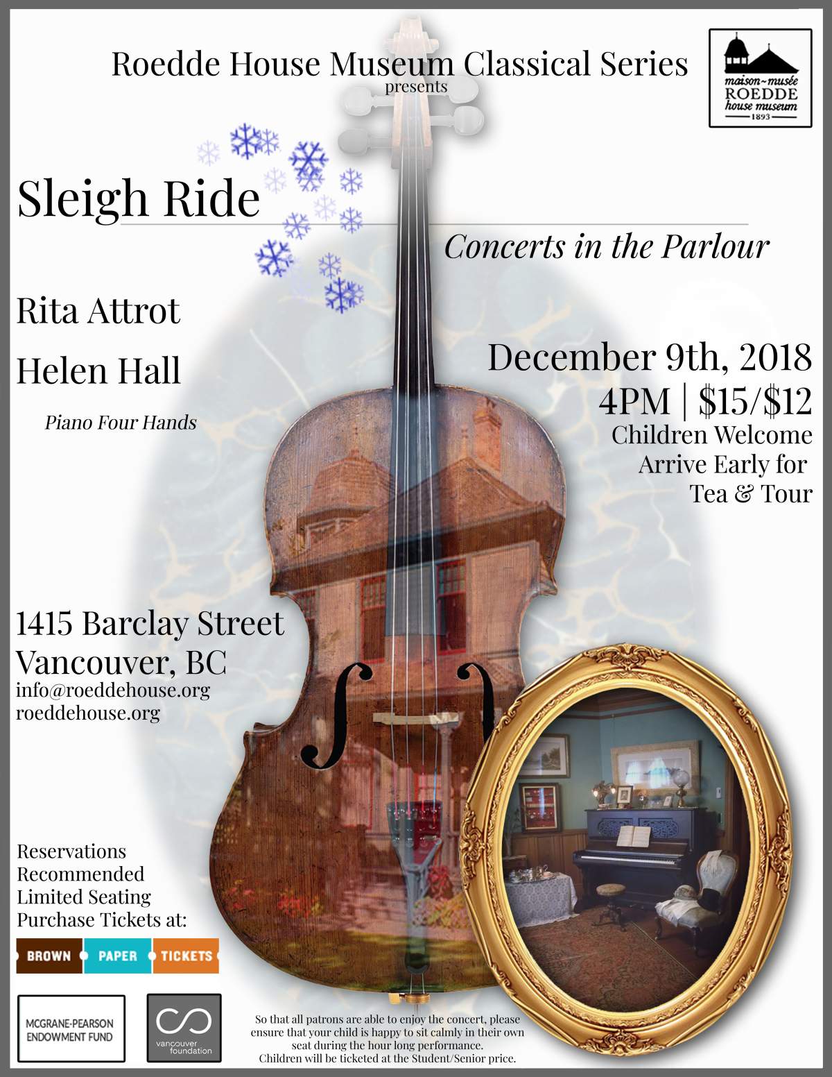 Roedde House Classical Series Presents: Sleigh Ride - image