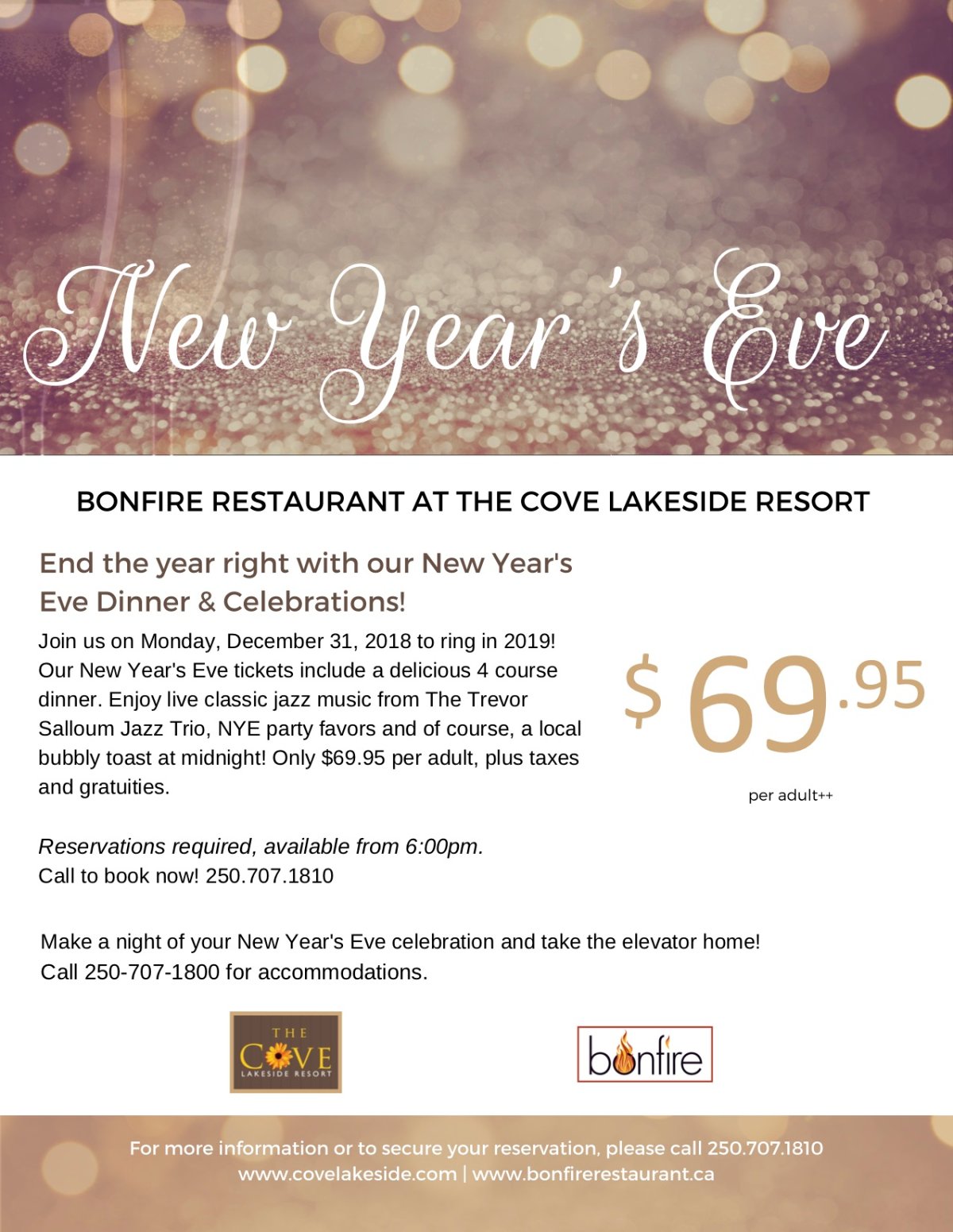 NEW YEARS EVE AT THE COVE LAKESIDE RESORT - GlobalNews Events