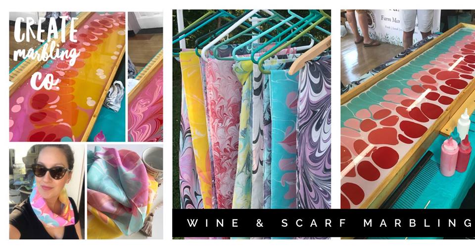 Wine and Scarf Marbling Class - image