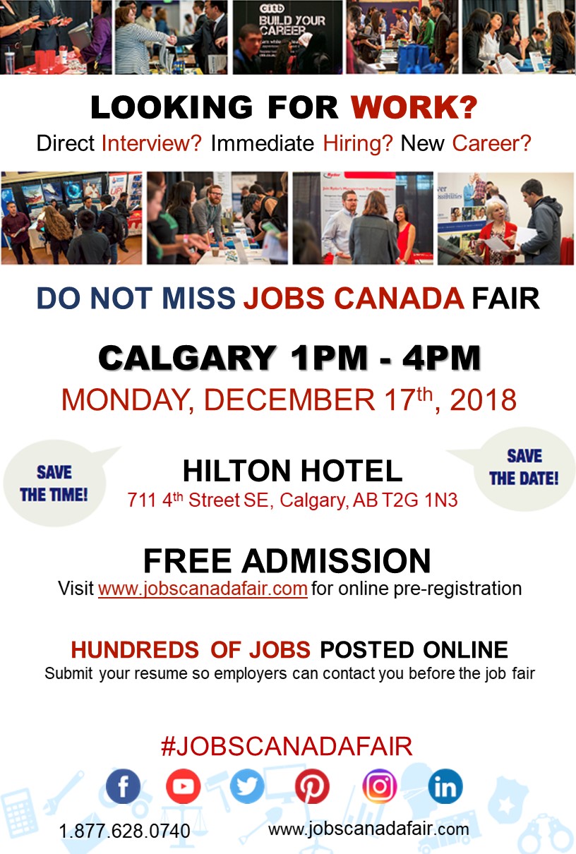 CALGARY JOB FAIR – DECEMBER 17TH, 2018 - image