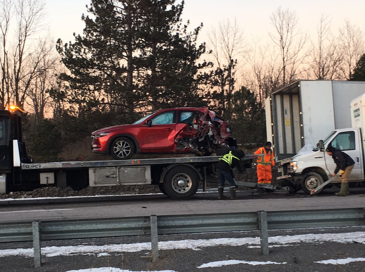 Collision closes both directions of Highway 401 near Odessa, Ont ...