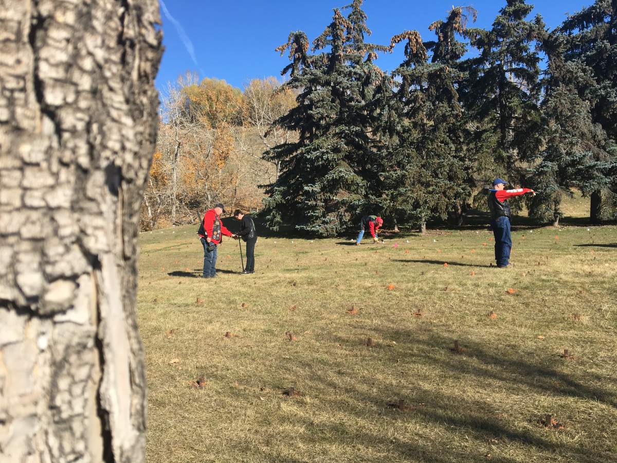 CAV members installing bases for Field of Crosses