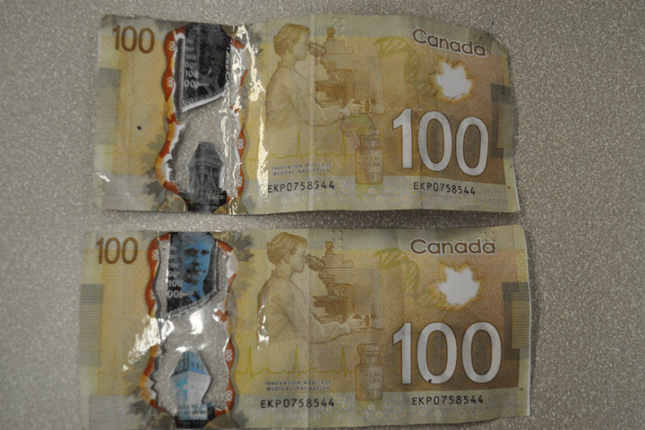 Two women left behind a counterfeit bill to pay for a meal at a downtown Hamilton restaurant.