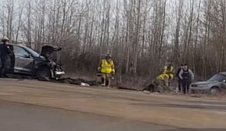 The RCMP was called to a crash on Highway 625 by Range Road 243 near Beaumont, Alta., on Nov. 21, 2018.