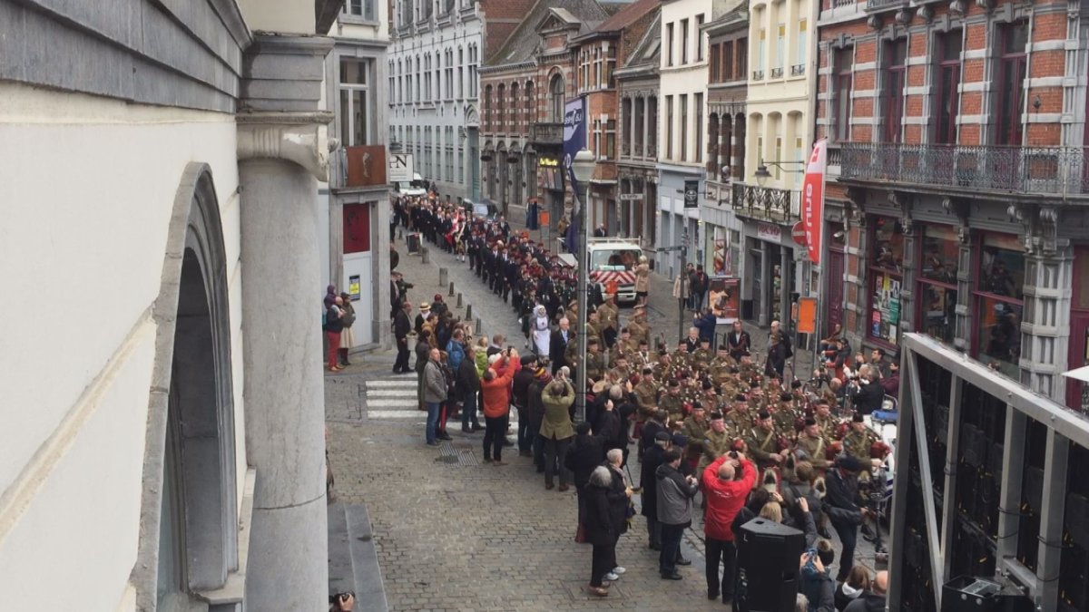 Several Canadians travelled to Mons, Belgium on Remembrance Day to honour relatives who fought in the First World War.