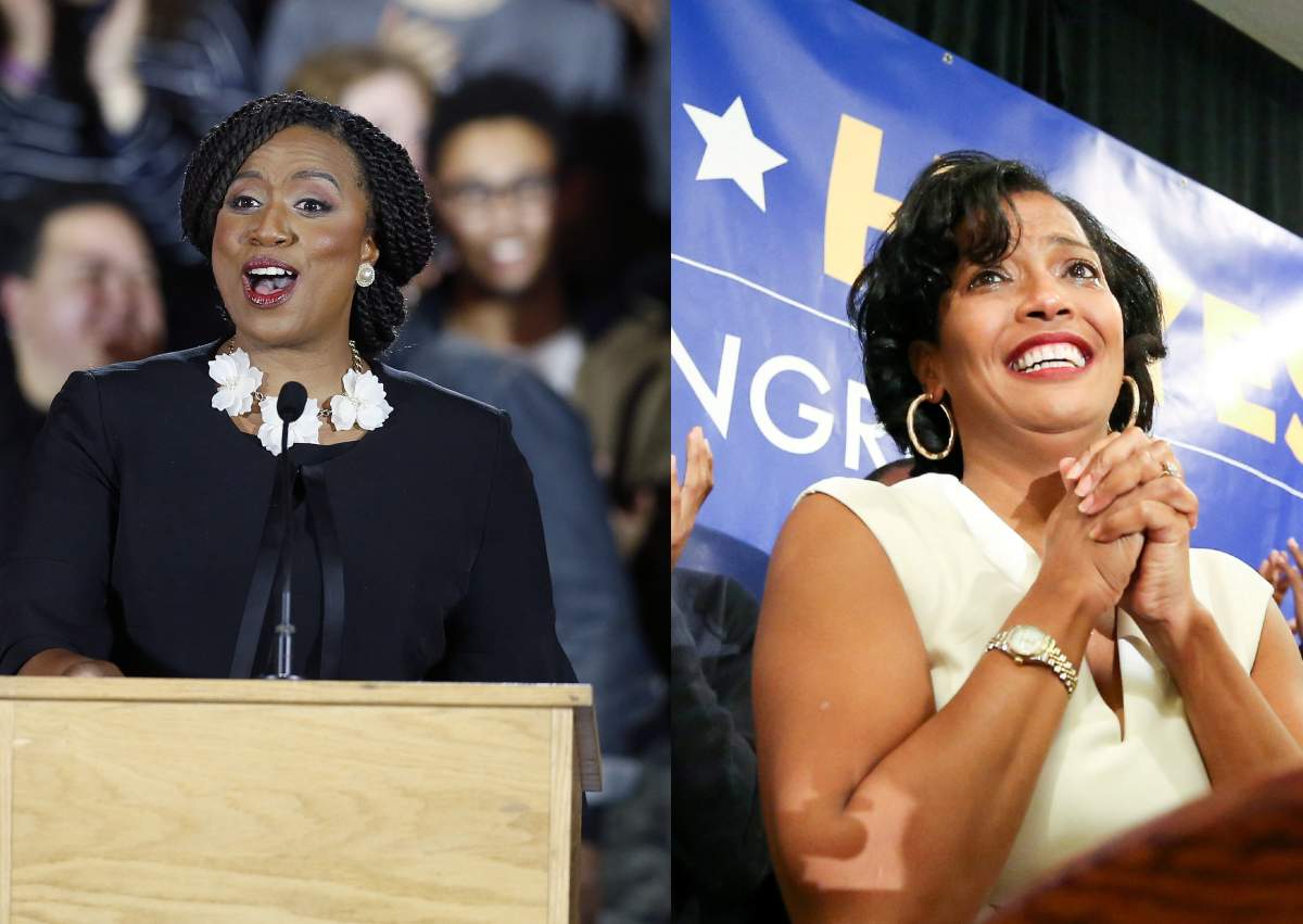 Compilation photo: Left – Democrat Ayanna Pressley, Right – Democratic congressional candidate Jahana Hayes