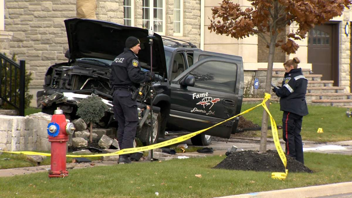 A 53-year-old driver is dead following a single-vehicle collision in Brampton on Nov. 14, 2018.