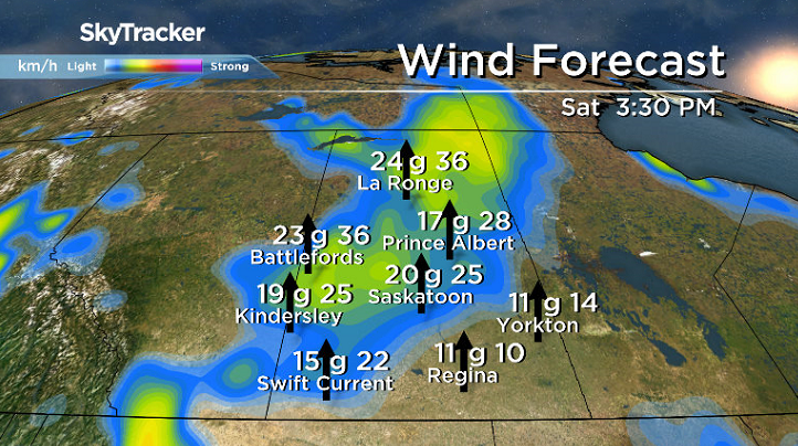 Breezy southerly winds kick in during the day on Saturday.