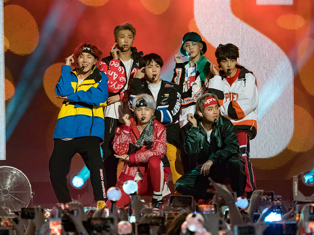 Korean K-pop band BTS are seen at 'Jimmy Kimmel Live' on Nov. 15, 2017 in Los Angeles, Calif. 