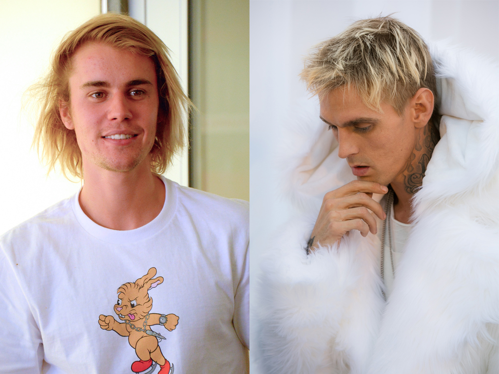 (L-R) Justin Bieber and Aaron Carter, 2018.