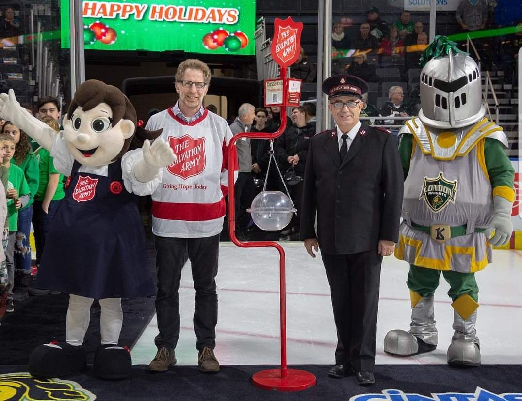 Outgoing Deputy Mayor, and this year's Kettle Champion, Paul Hubert joins the Salvation Army for the annual launch of the Christmas Kettle campaign.