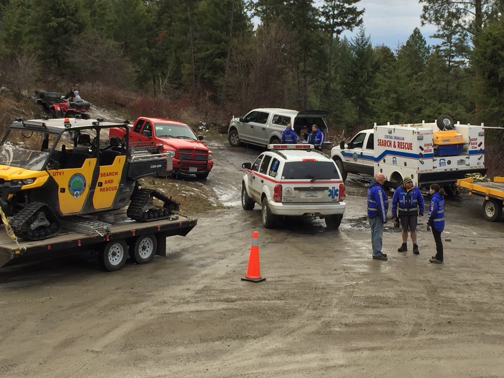 Central Okanagan Search and Rescue was called in to help an injured ATV rider on Sunday. 