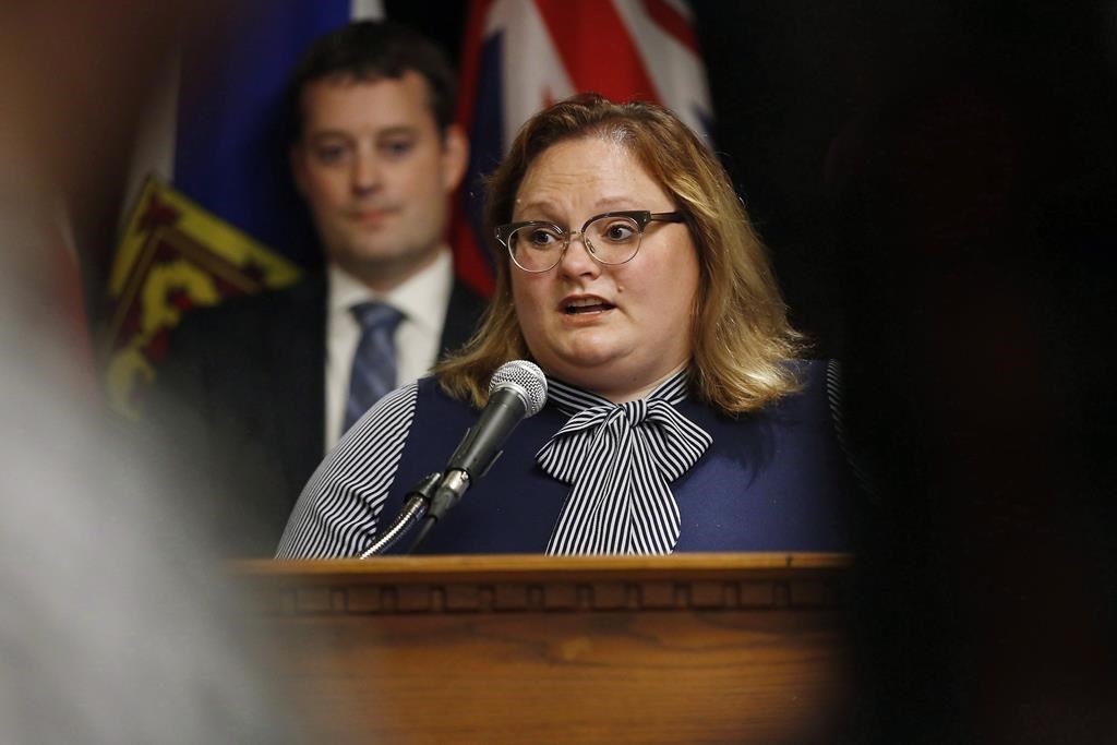 Sarah Hoffman, Alberta Minister of Health, responds to a reporter's question at a press conference during the Conferences of Provincial-Territorial Ministers of Health in Winnipeg, Thursday, June 28, 2018. Alberta is proposing to adopt formal rules and standards for a range of counsellors, including addiction therapists and those helping children and youth. The changes are part of a bill introduced in the house by Health Minister Sarah Hoffman.