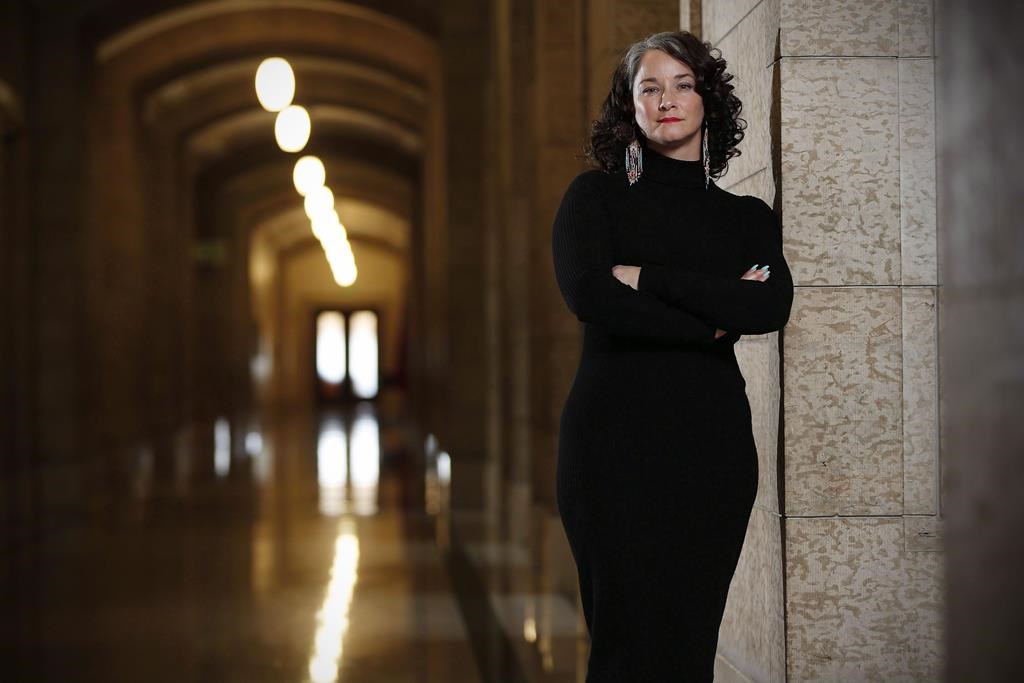 Nahanni Fontaine, photographed at the Manitoba Legislature in Winnipeg in 2016, called for poems by a man who killed an Indigenous woman in Regina to be parliamentary poet laureate website.