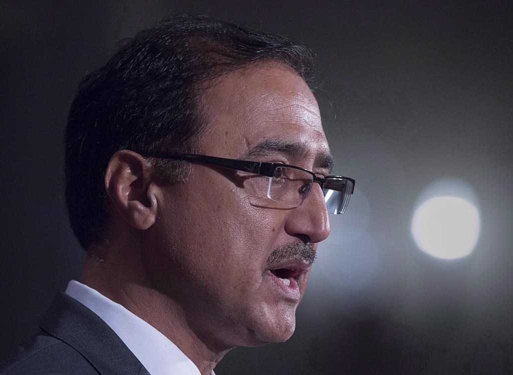 Canadian Natural Resources Minister Amarjeet Sohi fields questions about the government's plans regarding the Trans Mountain Pipeline Project, as the G7 environment, oceans and energy ministers meet in Halifax on Friday, Sept. 21, 2018.