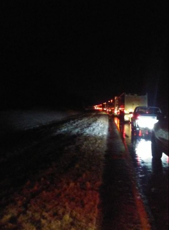 The accident shut down the section of the Trans-Canada Highway for several hours. 