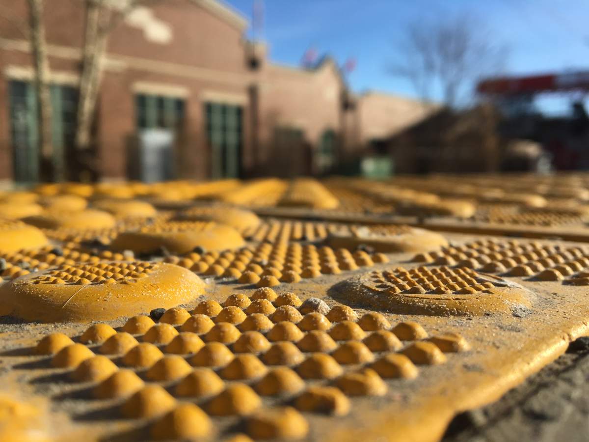 CTrain platform at Victoria Park Stampede station.