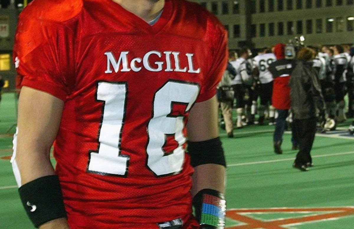 A photograph of a McGill Redmen jersey.