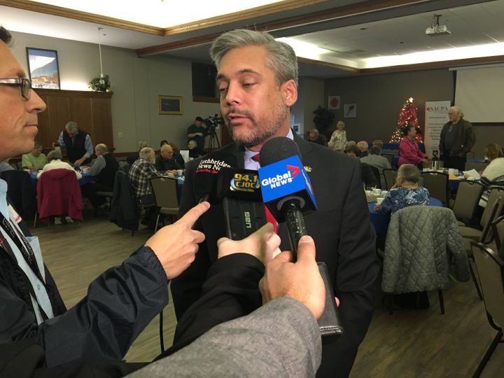 Alberta Liberal Leader David Khan meets with people in Lethbridge Thursday, Nov. 29, 2018.