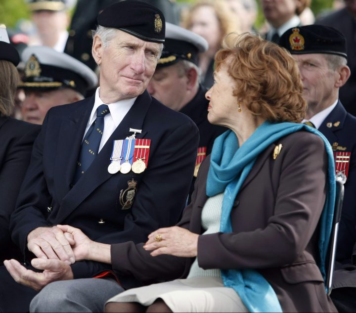 David and Dorothy Anne Snyder are shown participating in a National Day of Honour ceremony at a Canadian Forces base in Esquimalt, B.C., on May 9, 2014.