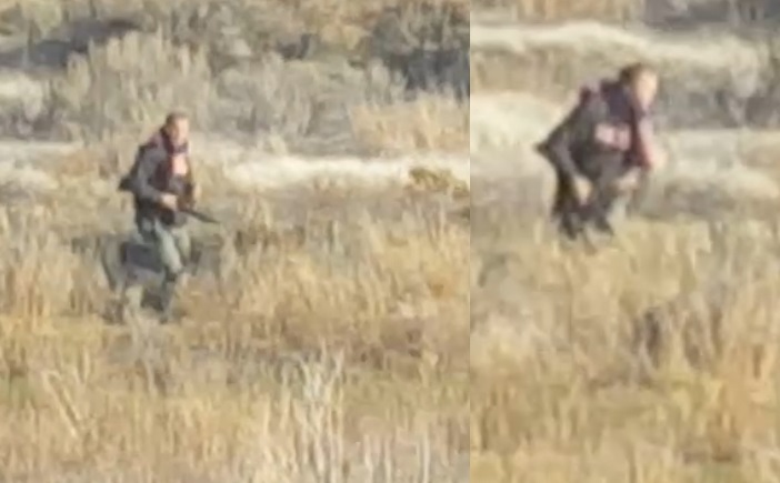 Officials are on the lookout for two men who are believed to have shot a yearling bighorn sheep near Spences Bridge.