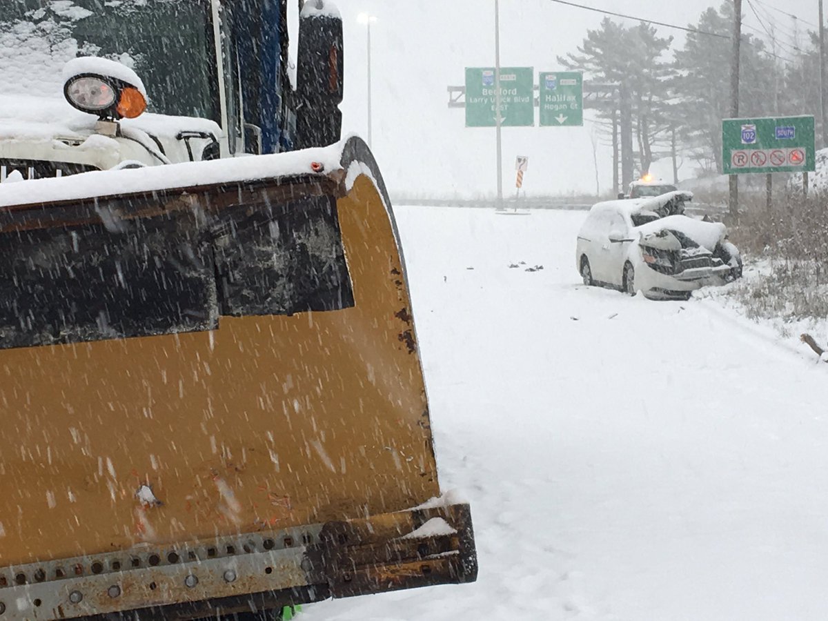 The collision happened just before 7 a.m. on Larry Uteck Boulevard.