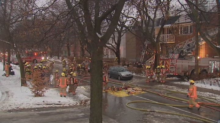 Montreal police are investigating after a fire in a two-storey residential building left one dead Sunday morning. November, 25, 2018.