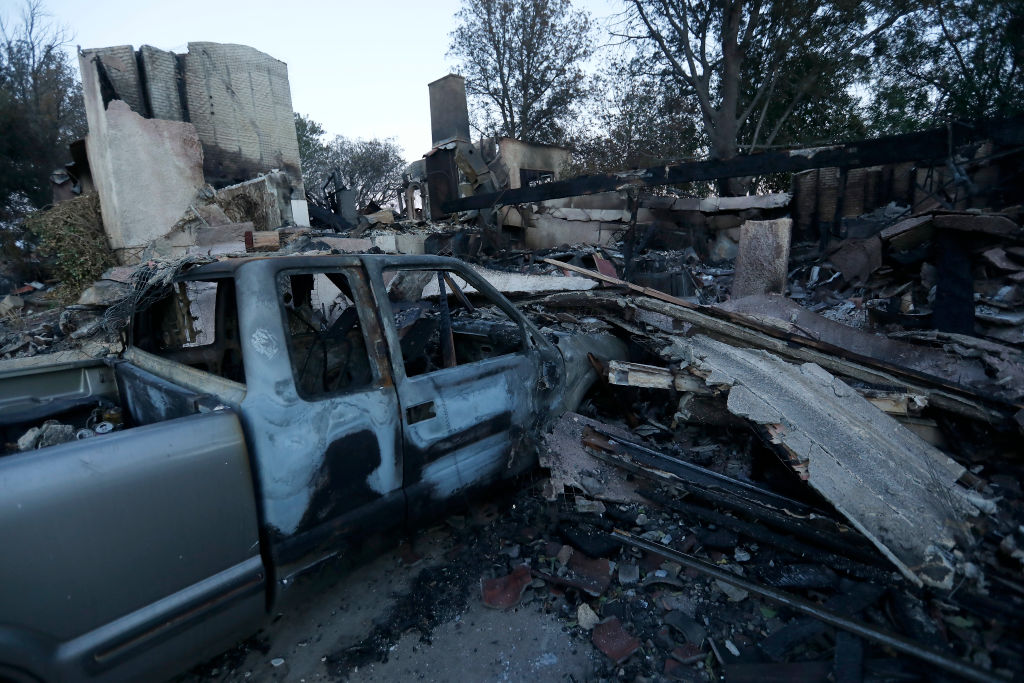 A number of homes on Flintlock Ln, in Bell Canyon, including this one, were destroyed by the Woolsey Fire
