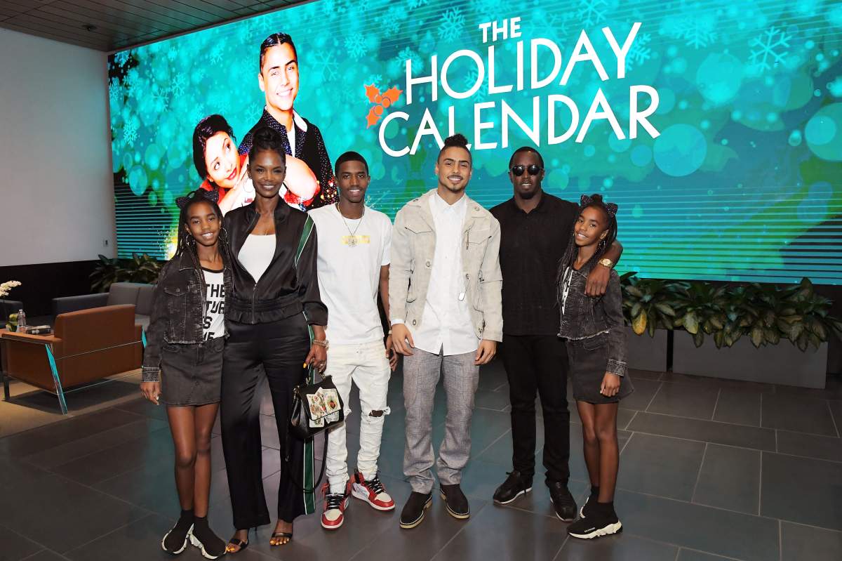 (L-R) Kim Porter, Christian Casey Combs, Quincy Brown, Sean “Diddy” Combs, D’Lila Star Combs and Jessie James Combs attend ‘The Holiday Calendar’ Special Screening Los Angeles at NETFLIX Icon Building on October 30, 2018 in Los Angeles, California. (Photo by Charley Gallay/Getty Images for Netflix)