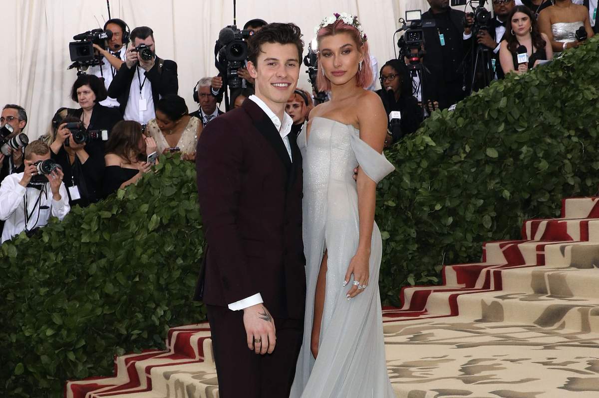 Shawn Mendes and Hailey Baldwin attend “Heavenly Bodies: Fashion & the Catholic Imagination,” the 2018 costume institute benefit at Metropolitan Museum of Art on May 7, 2018 in New York City. (Photo by Taylor Hill/Getty Images)
