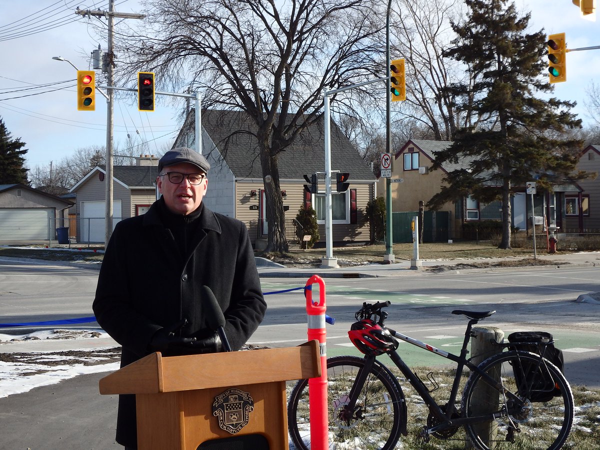 Councillor Scott Gillingham at the opening of the Yellow Ribbon Greenway Extension.