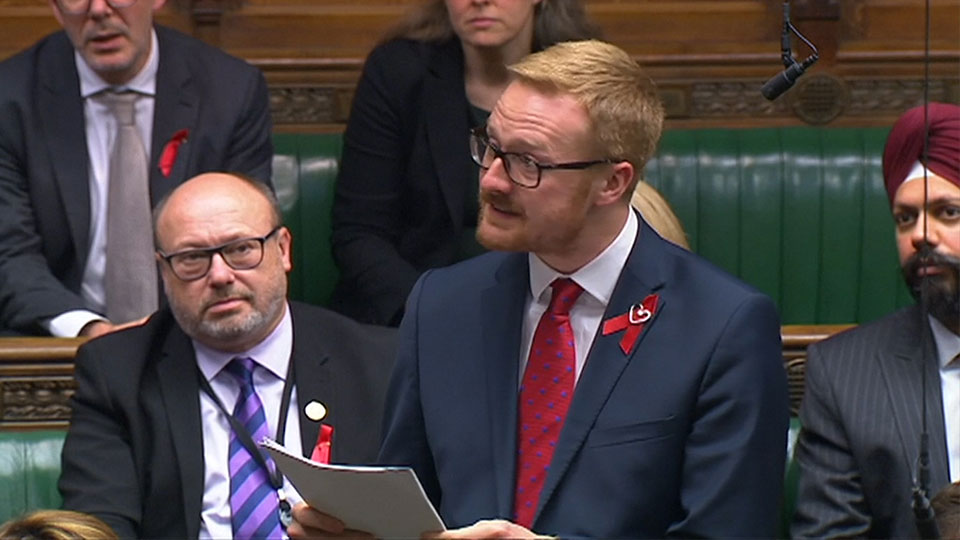 Labour MP Lloyd Russell-Moyle speaks in the House of Commons, in London, Britain, Nov. 29, 2018.