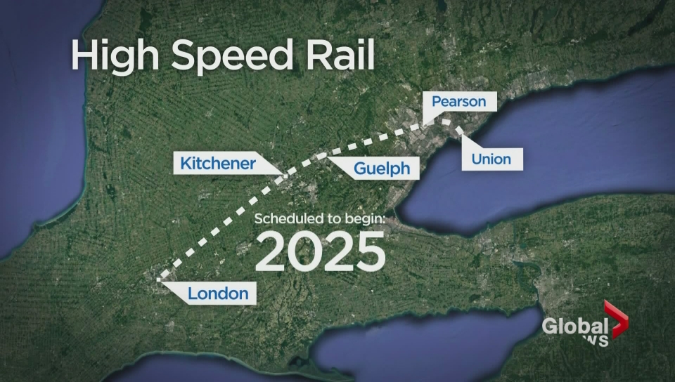The Ford government is pausing funding for a high-speed rail between Toronto and Windsor.