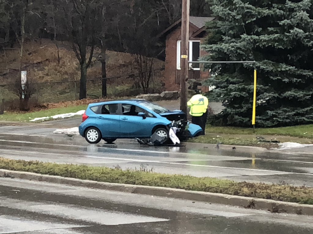 Guelph police say the single-vehicle crash on Kortright Road on Monday afternoon left the driver with critical injuries.