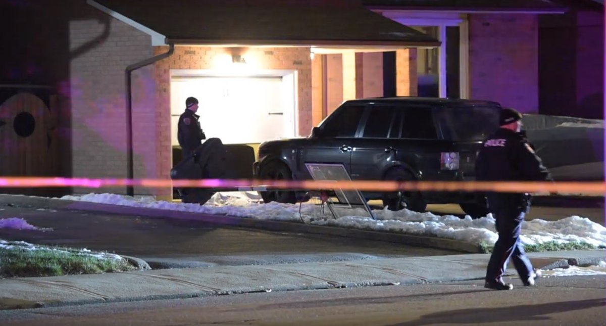 Hamilton Police on scene of a fatal shooting on the city's west mountain Thursday evening.