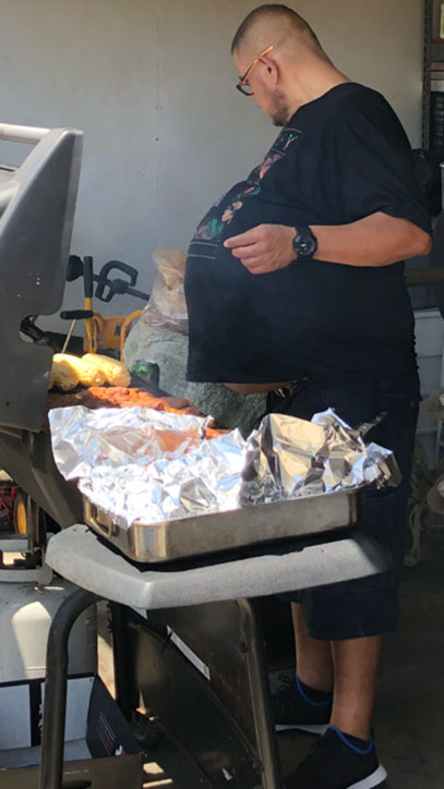 Hector Hernandez before the operation to remove his tumour.