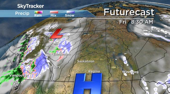 High pressure will keep skies sunny to start the day on Friday.