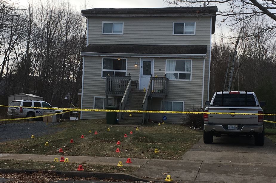 Police attend the scene of a homicide in Halifax that occurred on Friday, Nov. 23, 2018. 
